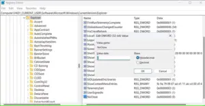 ویرایش DWORD در پنجره رجیستری