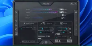 پس سوز msi هیچ اورکلاکی را نشان نمی دهد