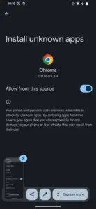 Android منوی برنامه‌های ناشناخته را برای Chrome نصب کنید