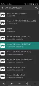 Android RetroArch Load Core Menu
