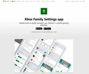 صفحه تنظیم برنامه تنظیمات خانواده Xbox