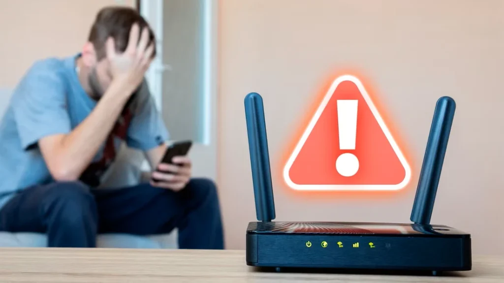 مودم با علامت تعجب