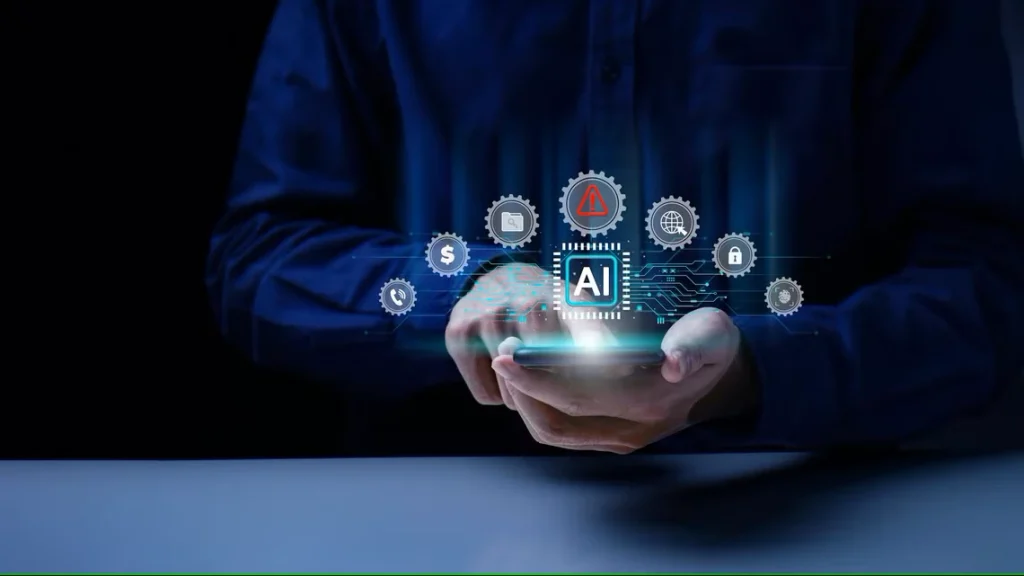 شخصی در حال کار با ابزار هوش مصنوعی