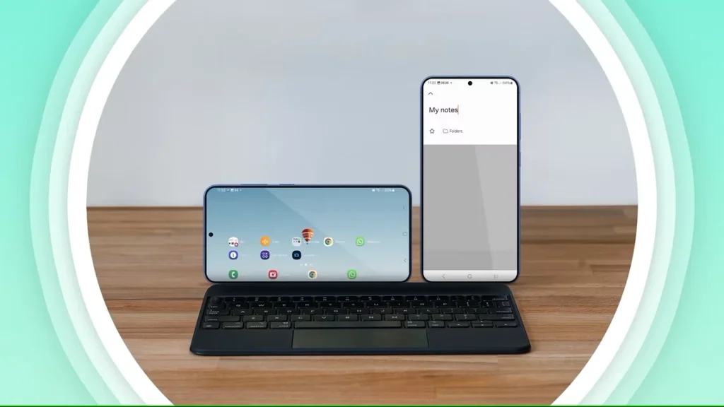 گلکسی Z فولد ۵ با قلم، صفحه کلید بلوتوث و ماوس.