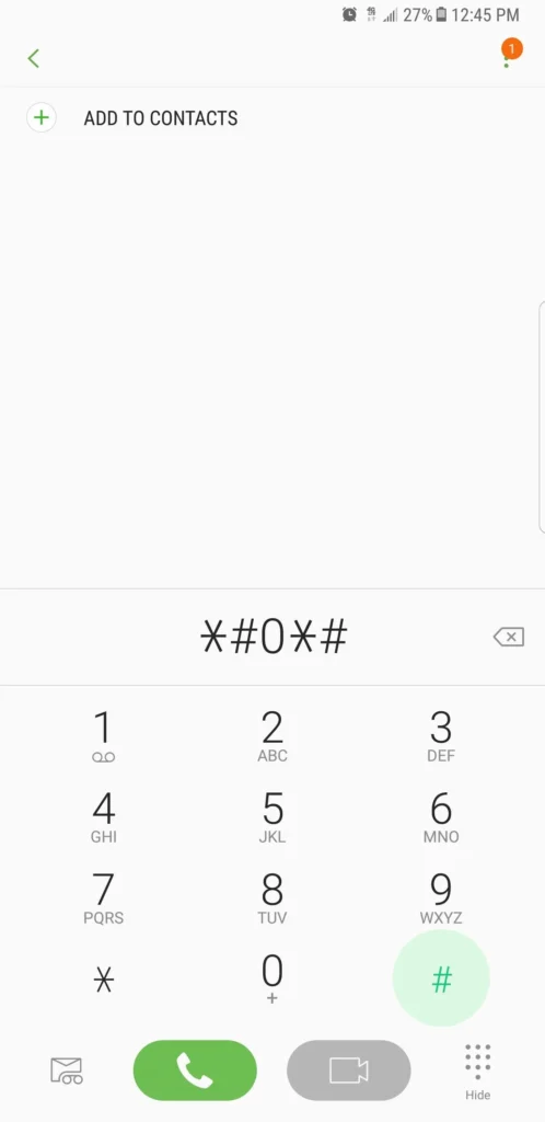 *#0*# (گوشی‌های Samsung)