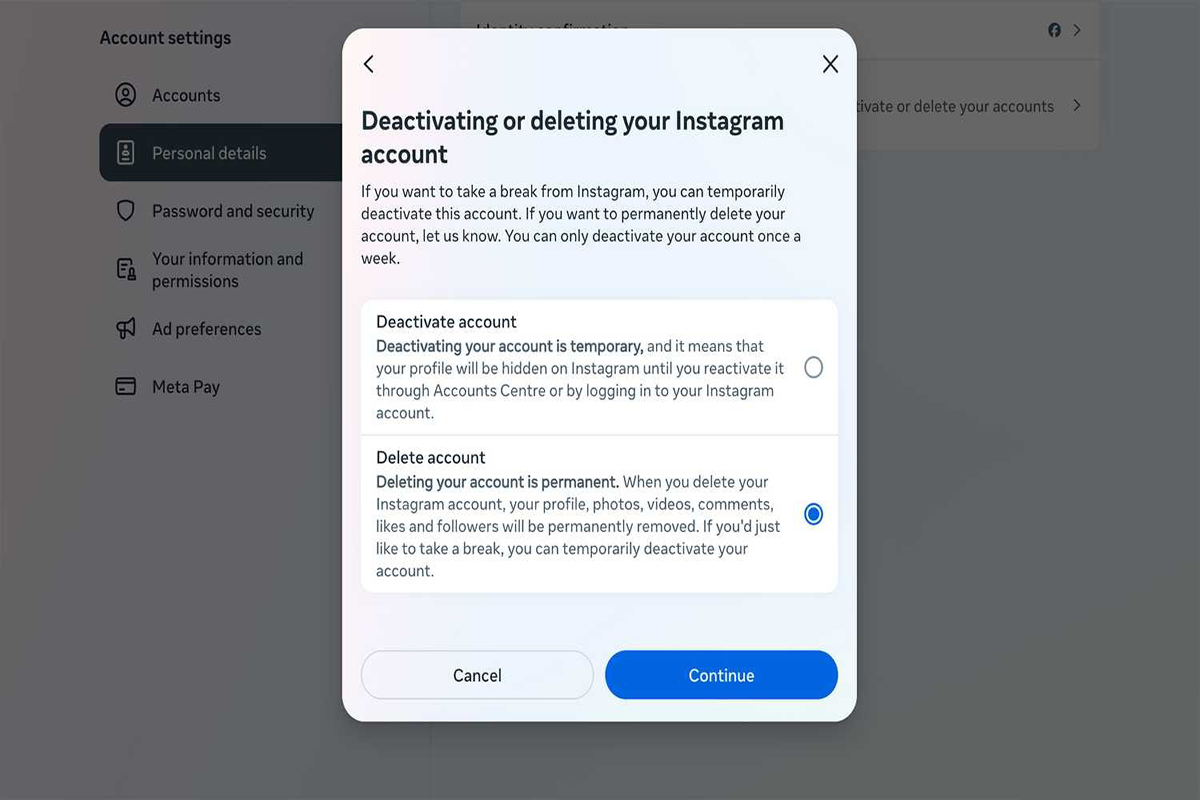 چجوری اکانت اینستا رو حذف کنیم