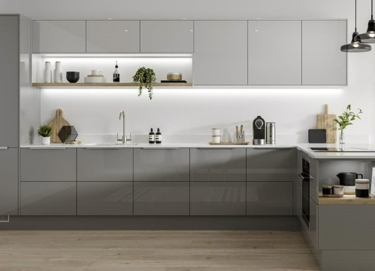 کابینت سفید طوسی روشن