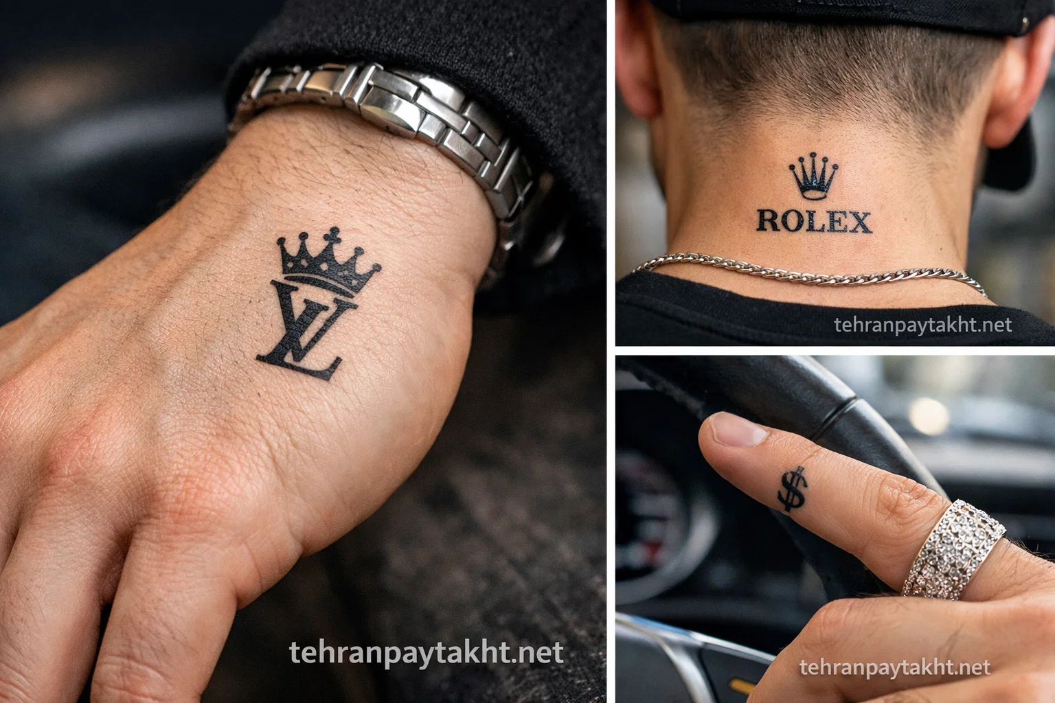 تصاویر رو بصورت طبیعی تولید کن یکی رو برای تصویر شاخص در نظر بگیر تصاویر رو واترمارک کن tehranpaytakht.net موضوع : لاکچری تاتو مردانه کوچک